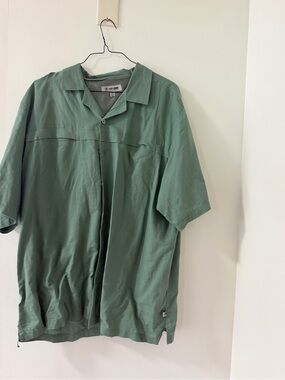 Stacy Adams Short-Sleeve Camp Shirt Jacket - Sage Green